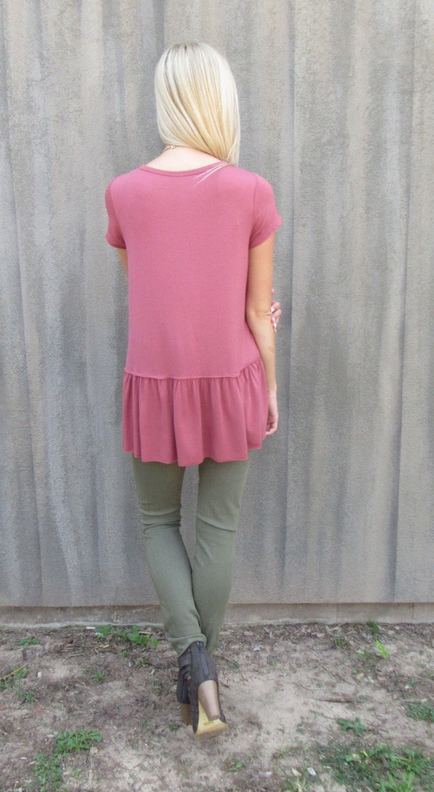 FRESH START Bamboo Jersey Tiered Tunic Top