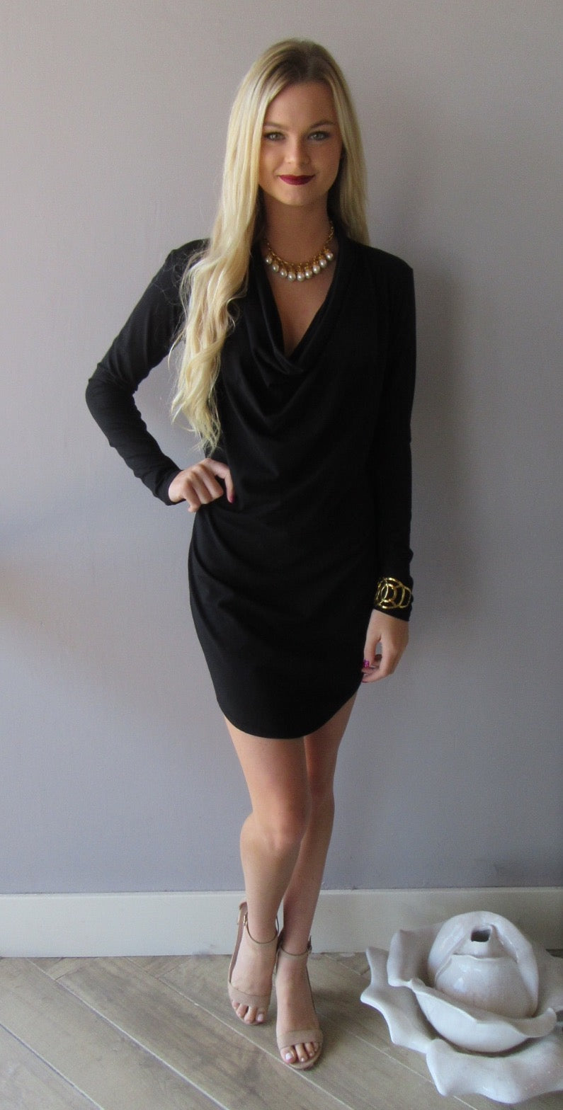 BOBI Modal Jersey TAKE A CHANCE CowlNeck ScoopHem Dress