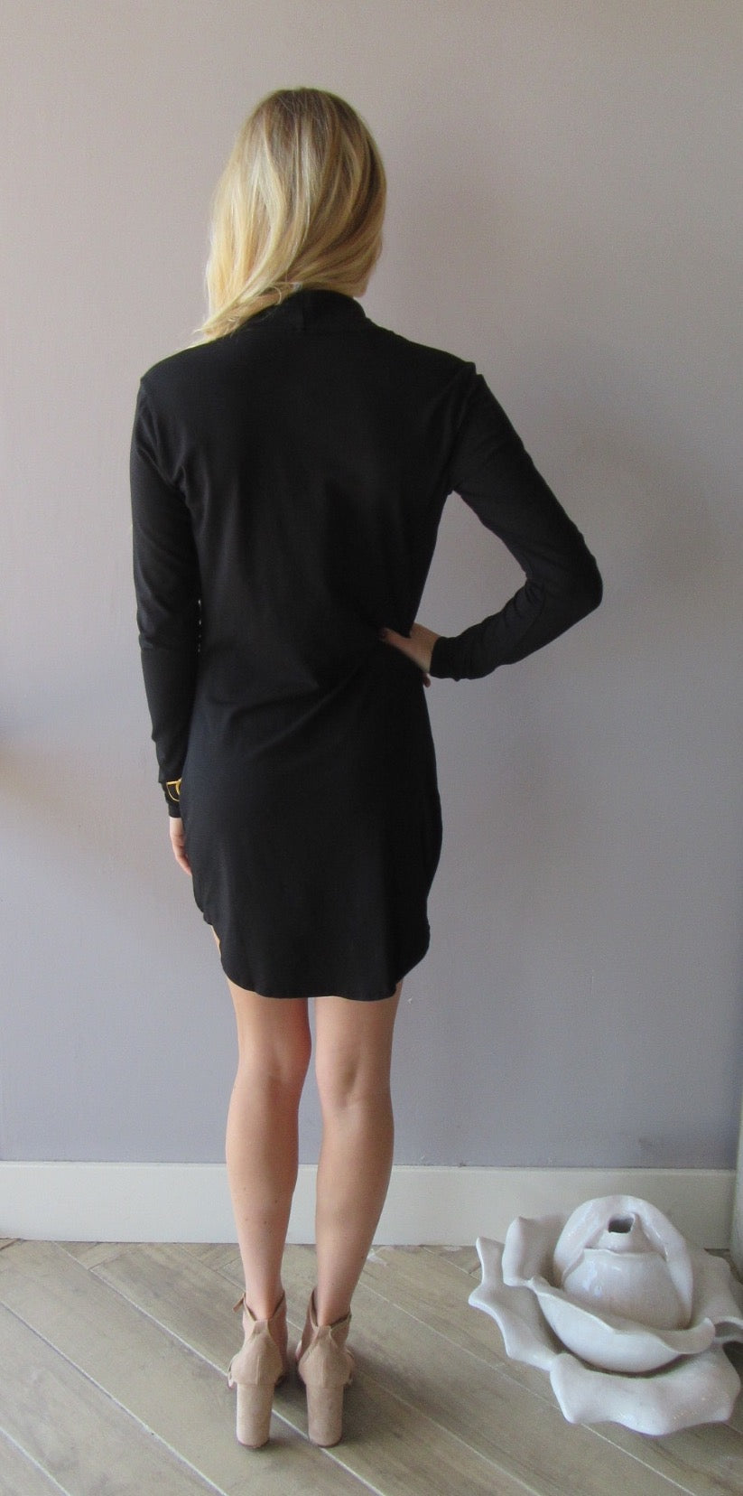 BOBI Modal Jersey TAKE A CHANCE CowlNeck ScoopHem Dress
