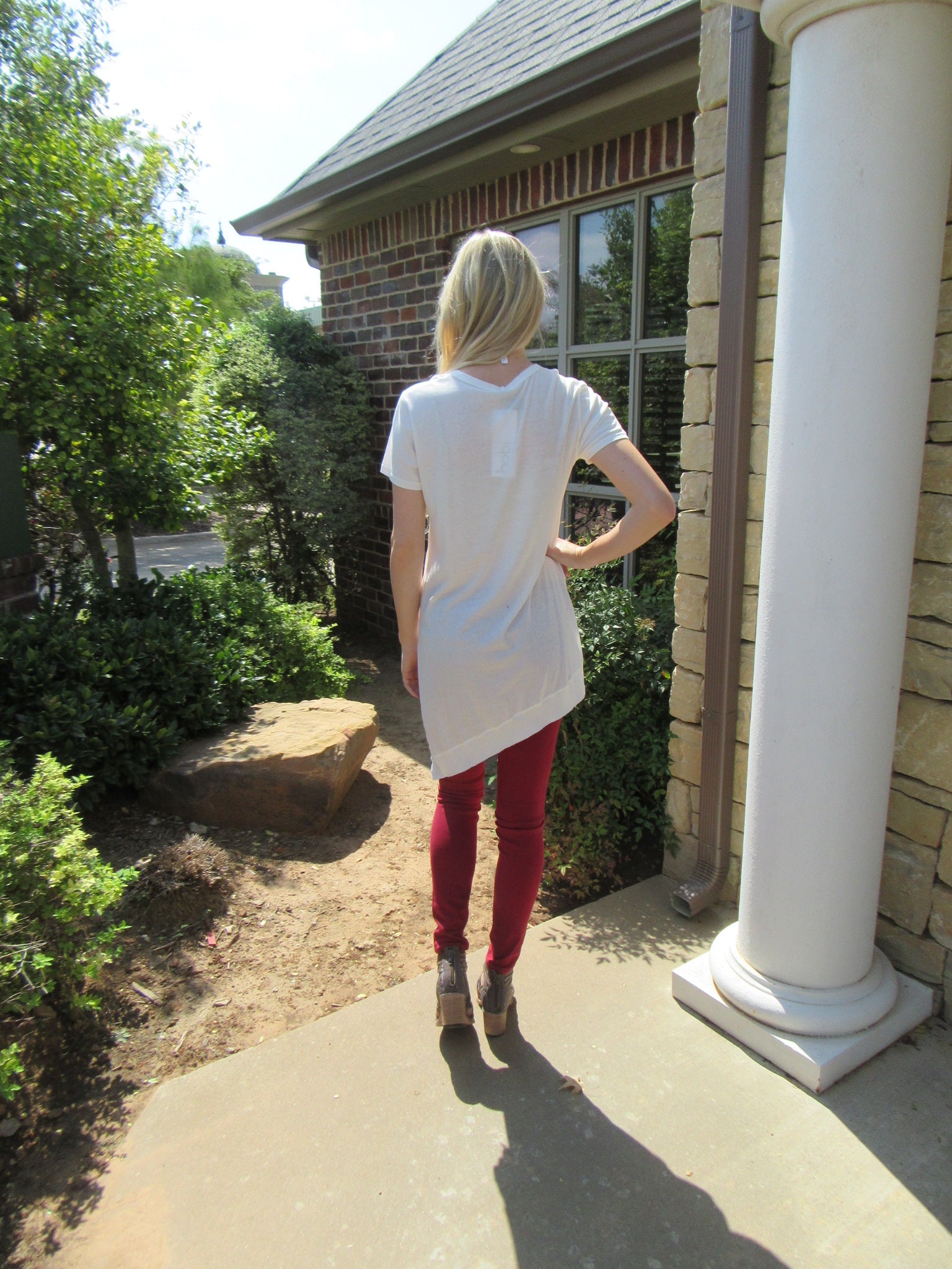 Bone BOBI LightWeight Jersey CAMDEN SideSlit Asymmetric Tee Top