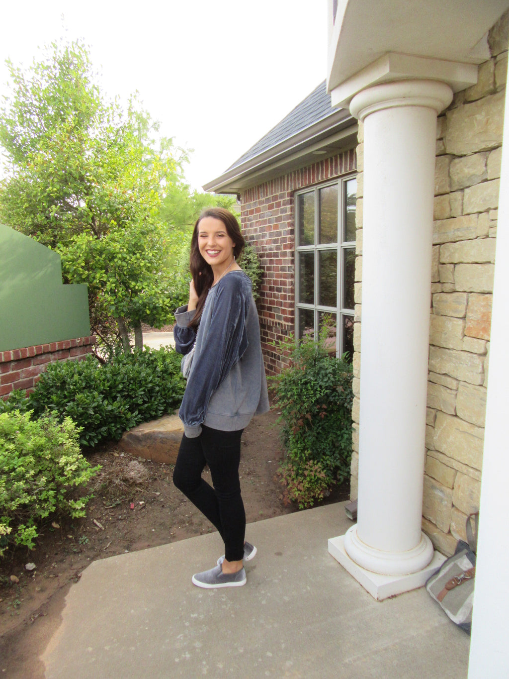 WINCHESTER MineralWash Raglan Velvet Sleeve Oversize Top