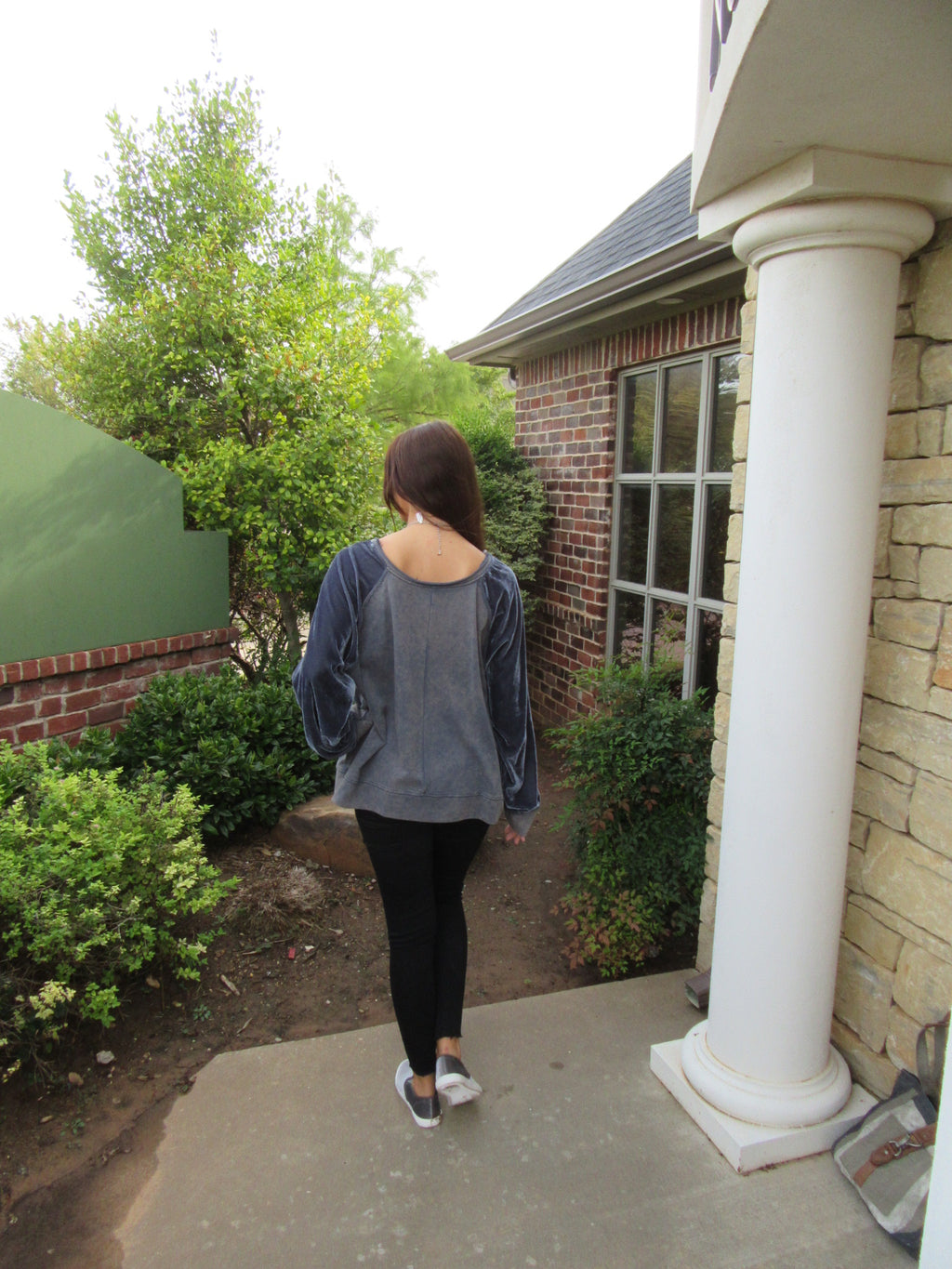 WINCHESTER MineralWash Raglan Velvet Sleeve Oversize Top