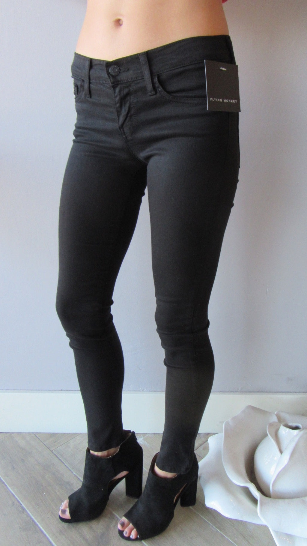 FLYING MONKEY Supersoft BLACK Colored Skinny Jean