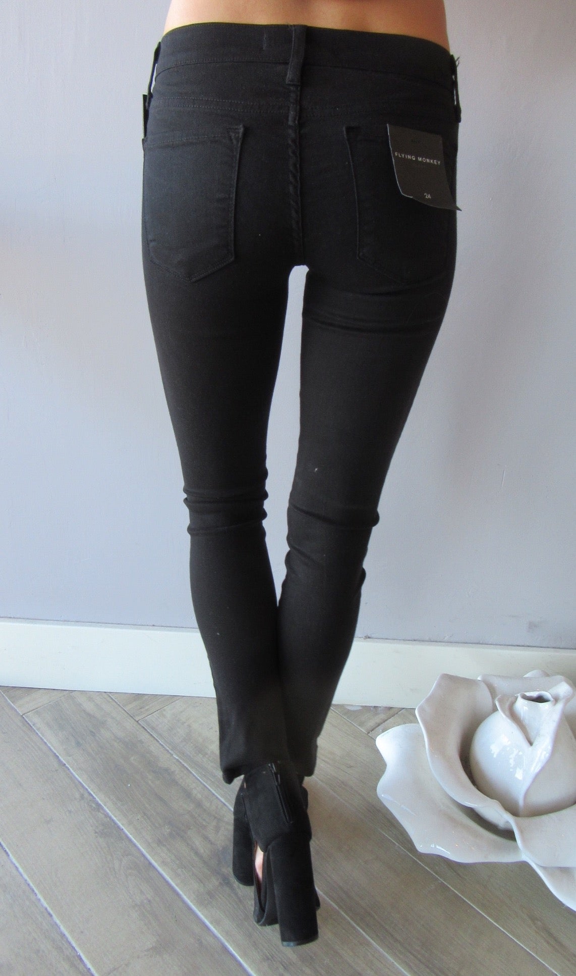 FLYING MONKEY Supersoft BLACK Colored Skinny Jean