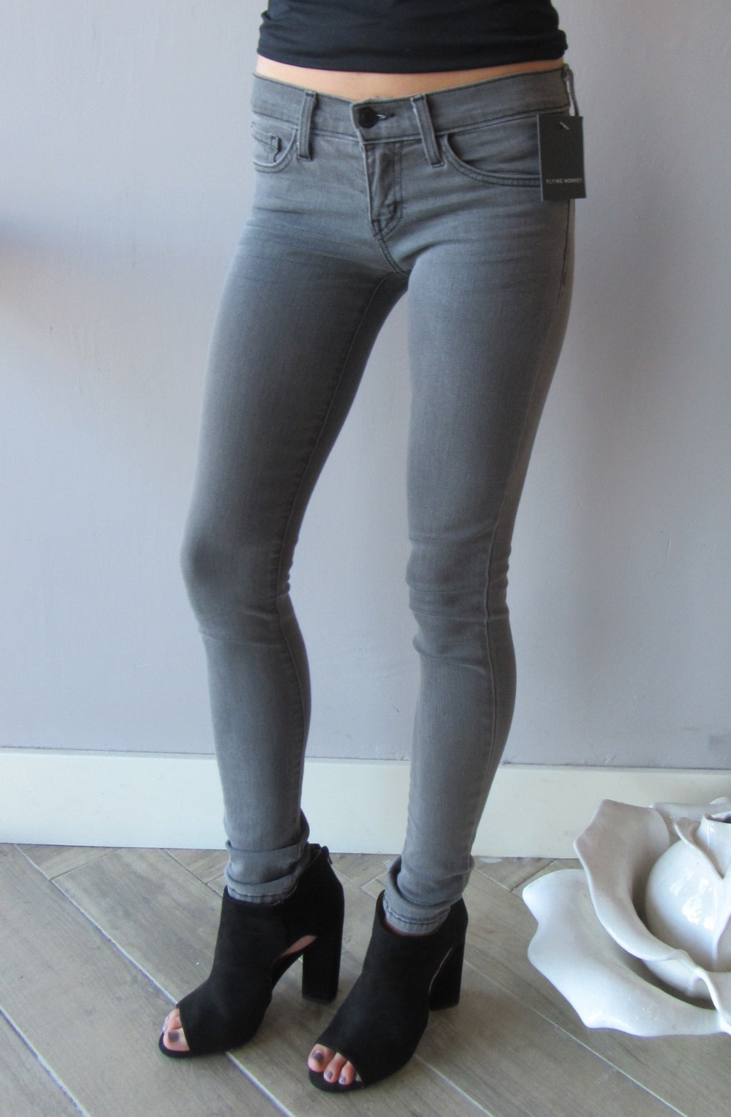 FLYING MONKEY 3D Resin GREY MATTER Whiskered Skinny Jean