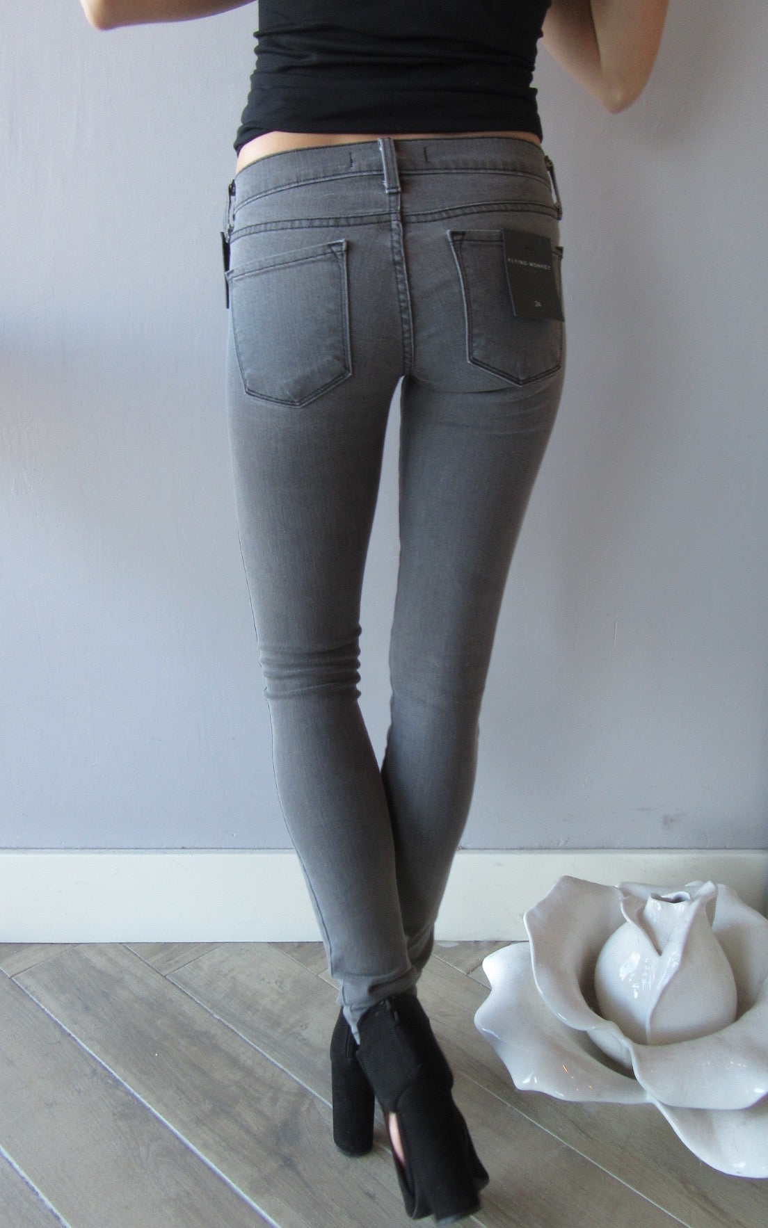 FLYING MONKEY 3D Resin GREY MATTER Whiskered Skinny Jean