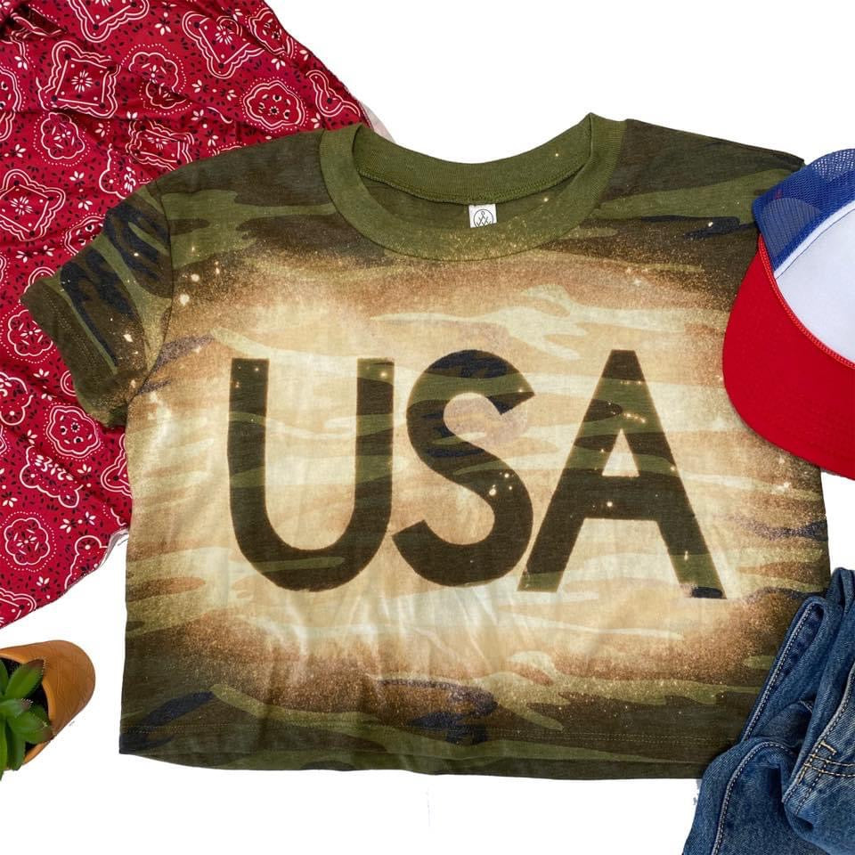 MH Patriotic Tie Dye Crop Tee