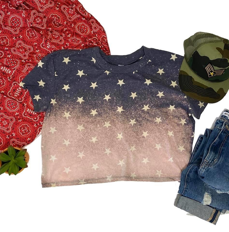 MH Patriotic Tie Dye Crop Tee