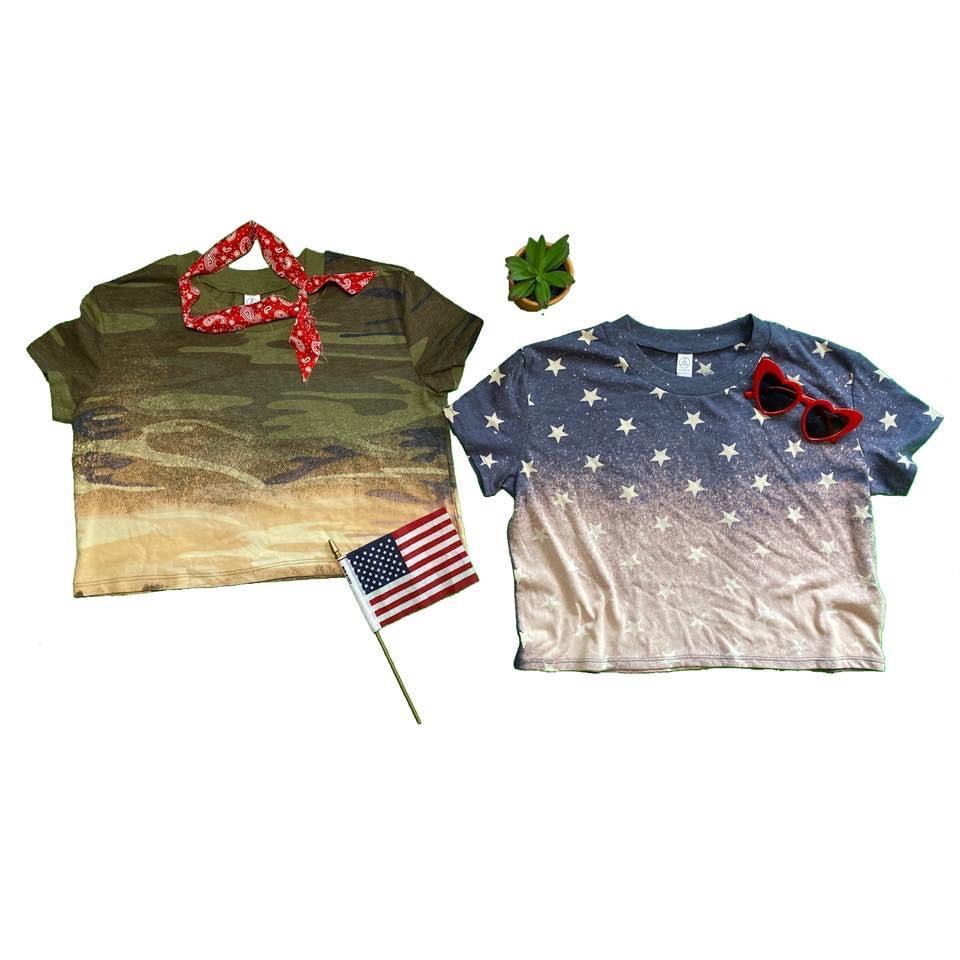 MH Patriotic Tie Dye Crop Tee
