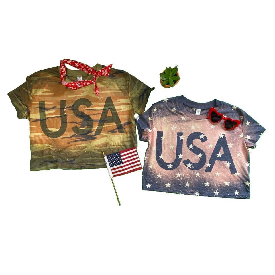MH Patriotic Tie Dye Crop Tee