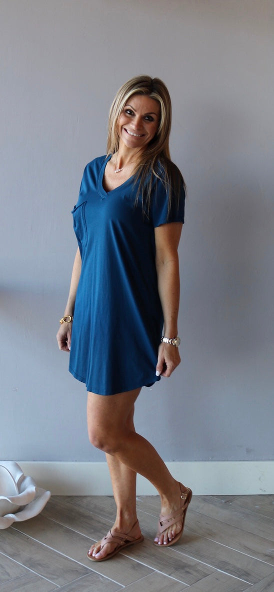 BOBI Supreme Jersey INTENSE ScoopHem Pocket Dress