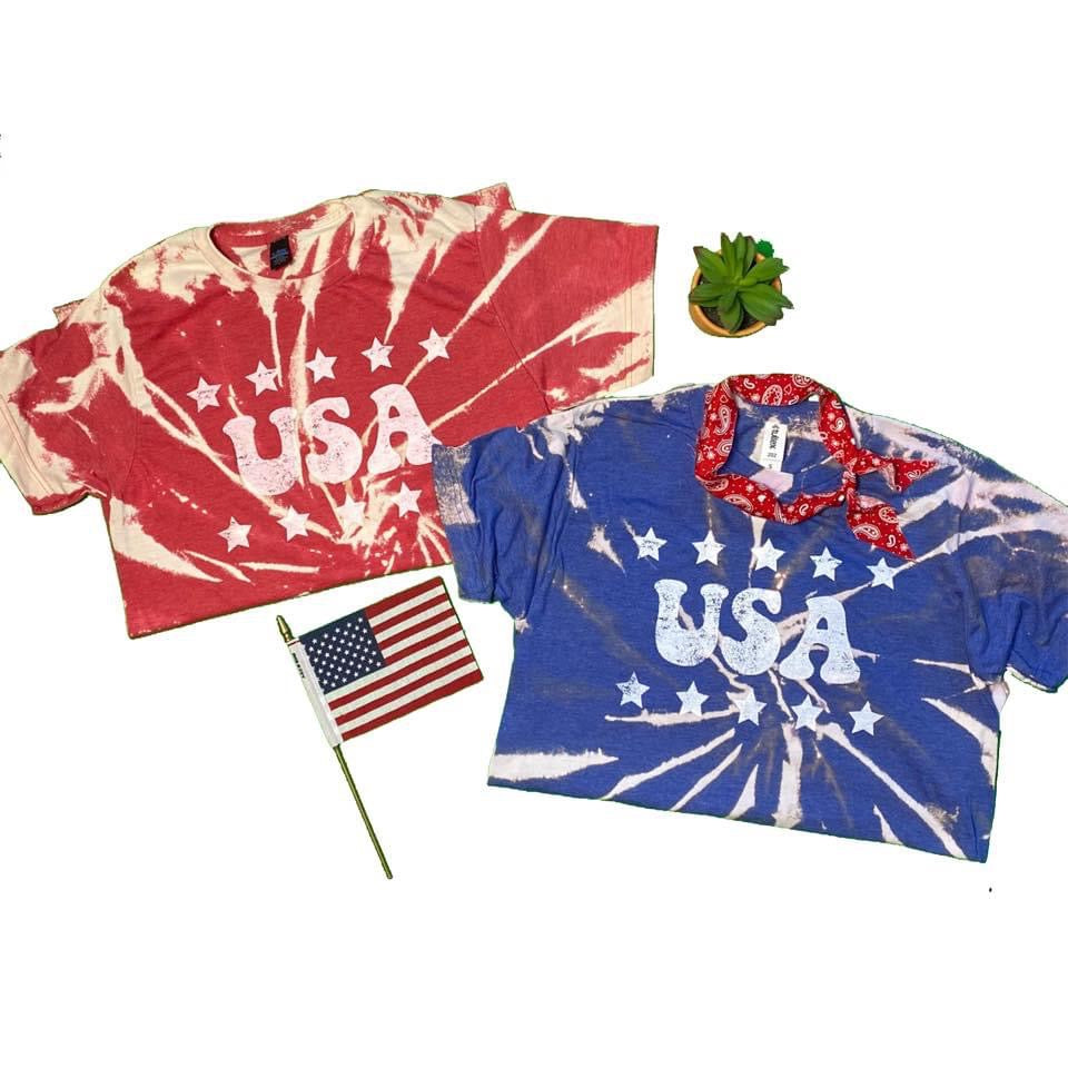 MH Patriotic Tie Dye Crop Tee