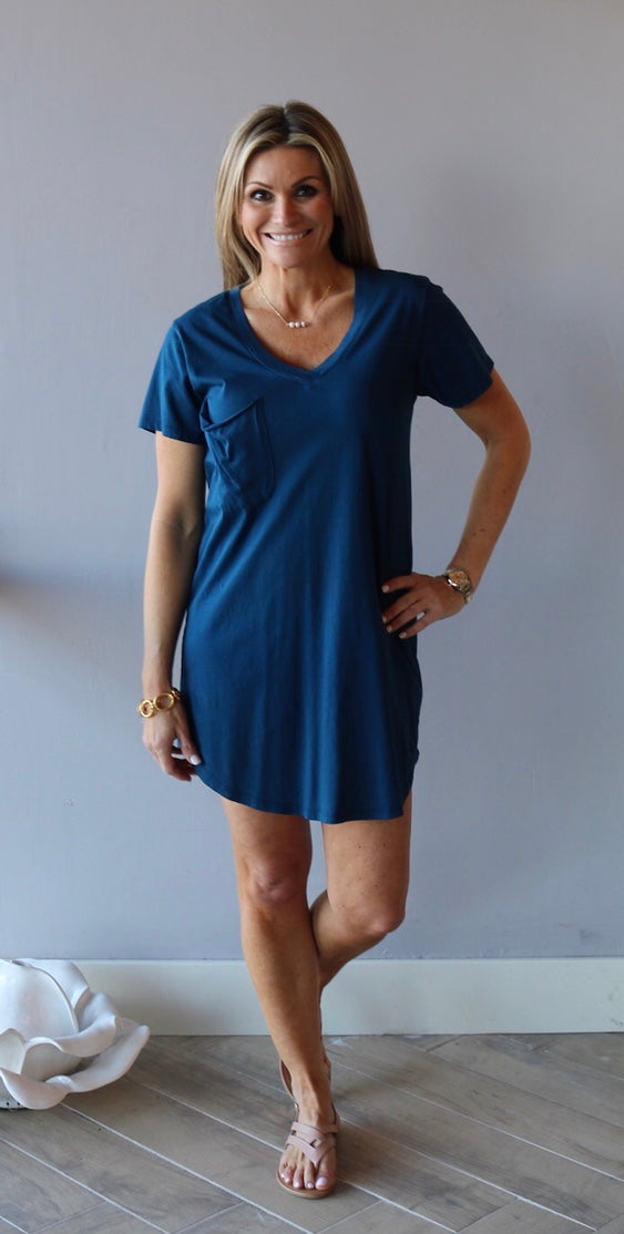 BOBI Supreme Jersey INTENSE ScoopHem Pocket Dress