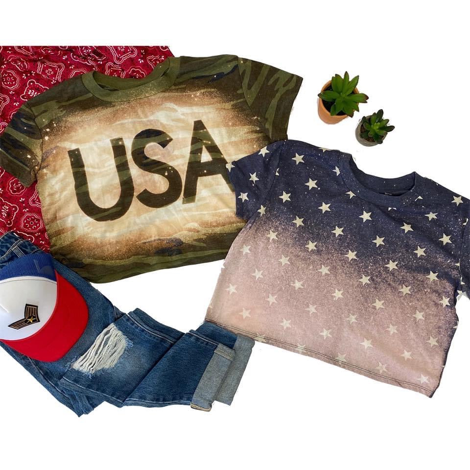MH Patriotic Tie Dye Crop Tee