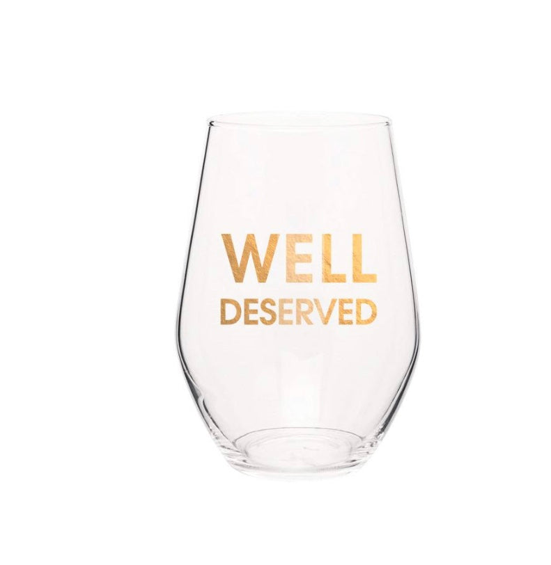 CG Graphic Foil Logo Stemless Wine Glass