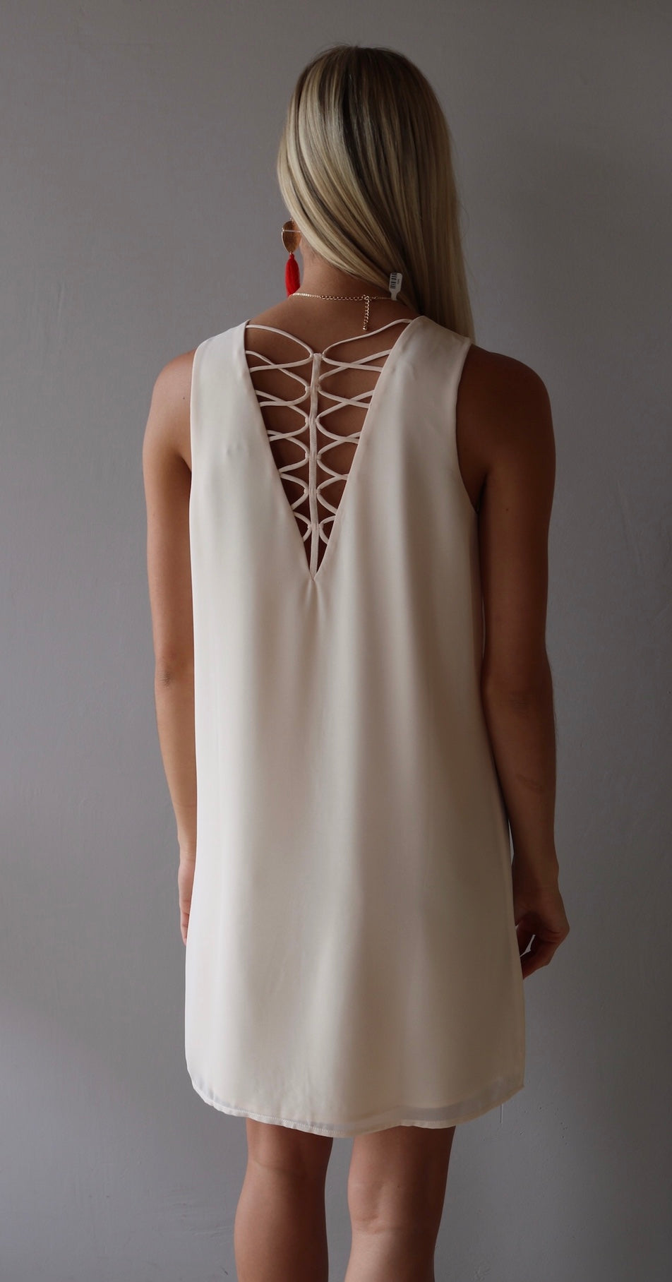 Naked Zebra GUARDIAN StrappyBack V-Neck Chiffon Shift Dress