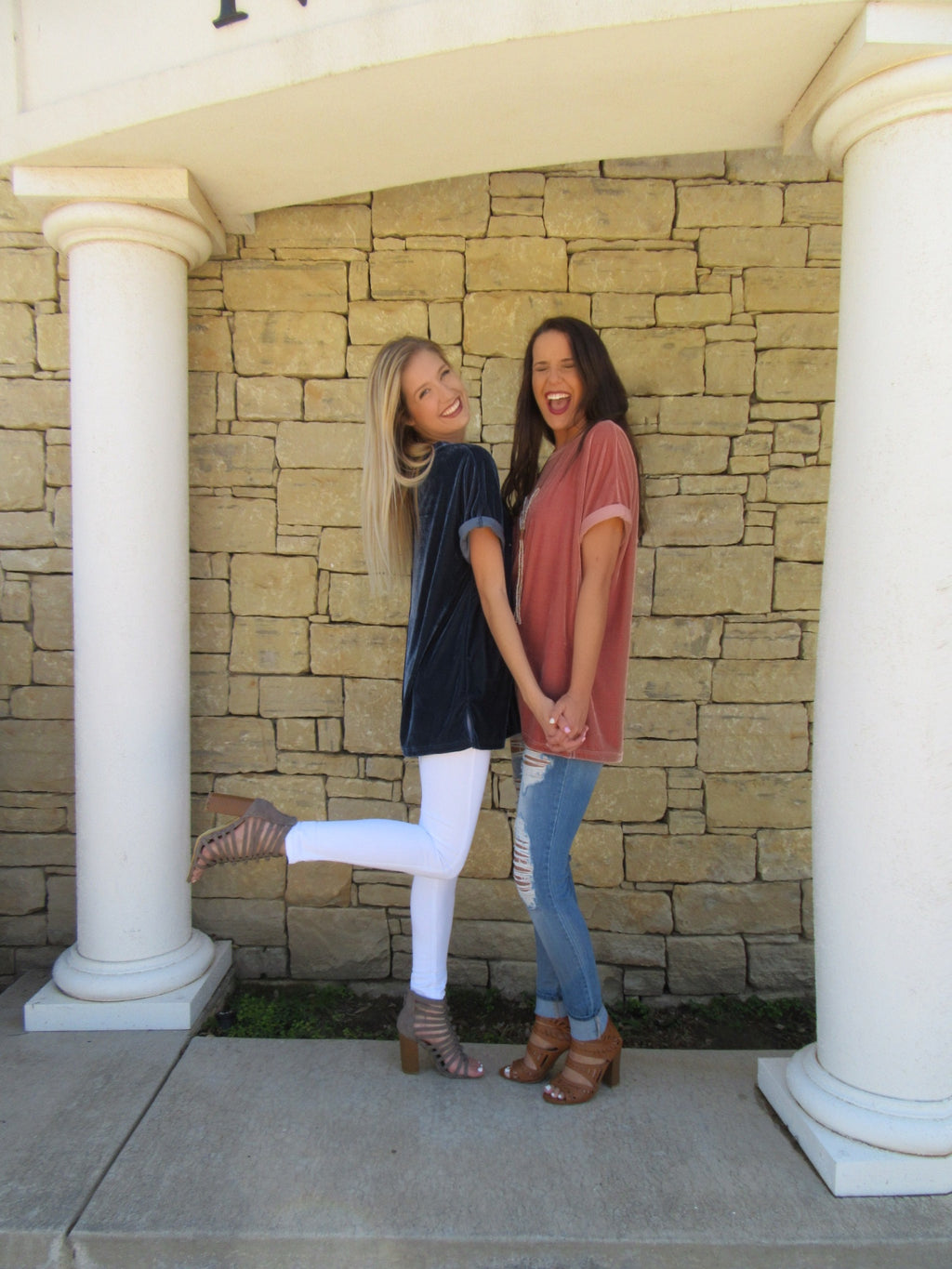 UPON A STAR Velvet Roll Sleeve Tunic Top