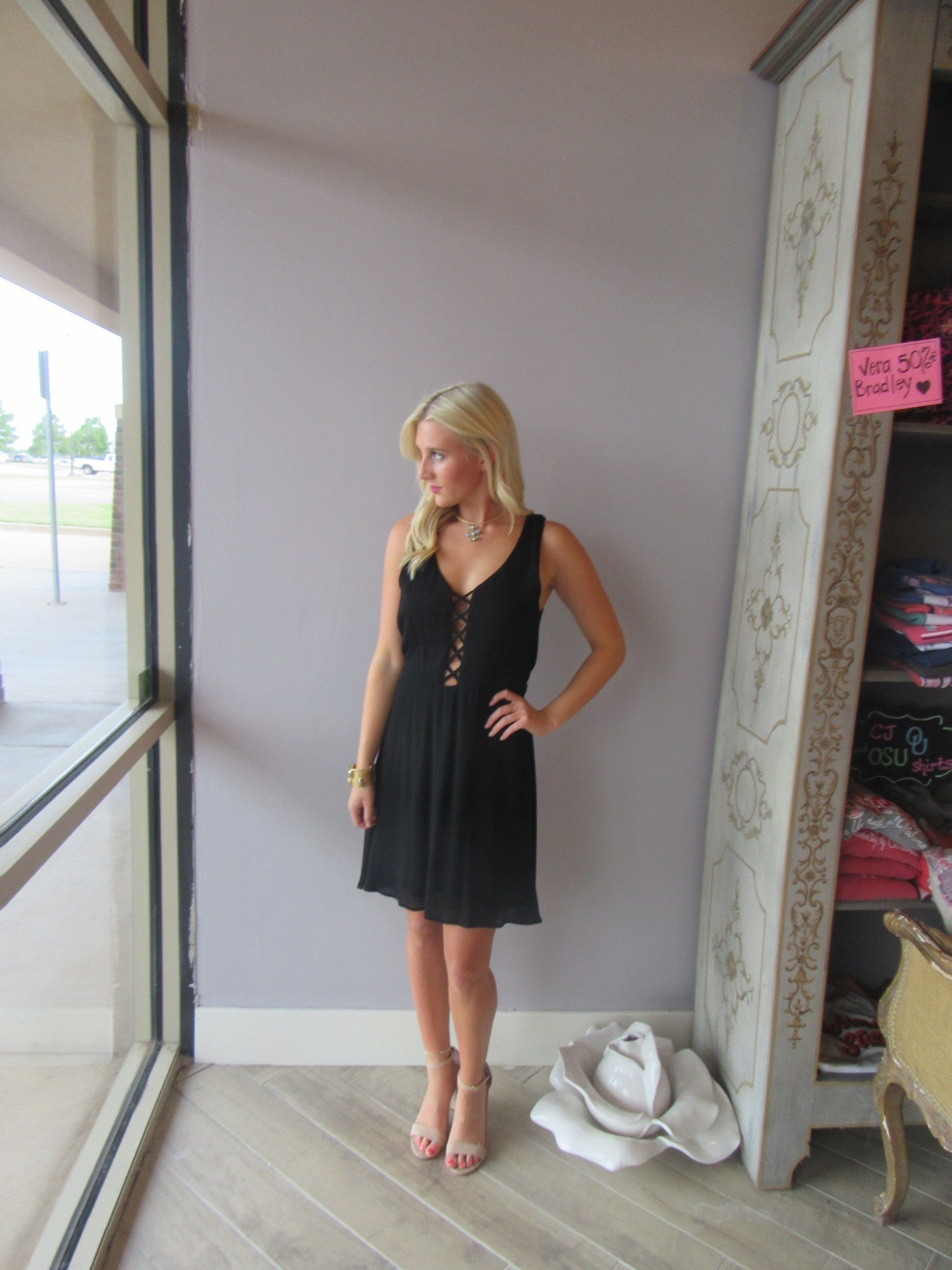 VIGIL StrappyFront Crochet OpenBack Dress