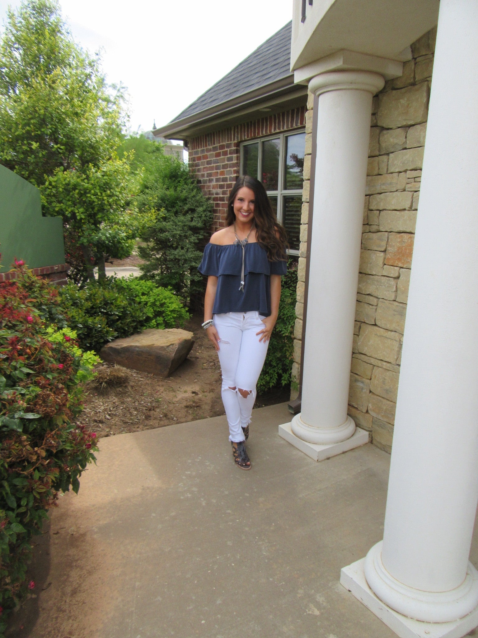 PLATEAU Ruffled OffShoulder Supersoft Tencel Jersey Top