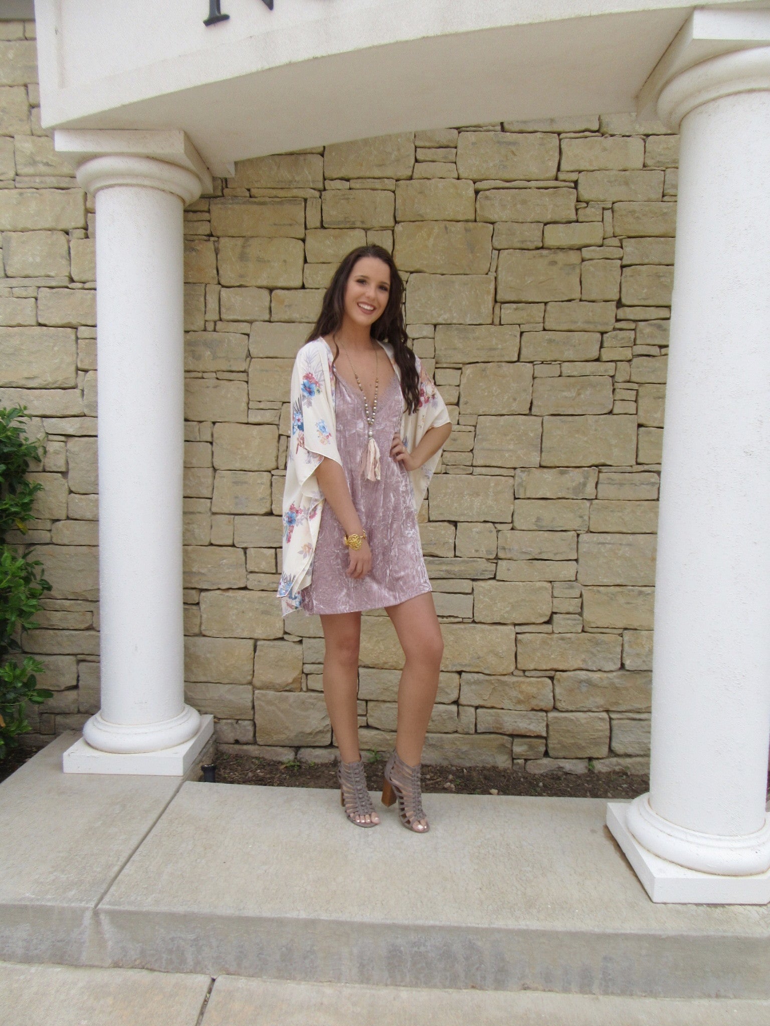 SHAPE OF YOU Crushed Velvet LaceTrim Cami Slip Dress