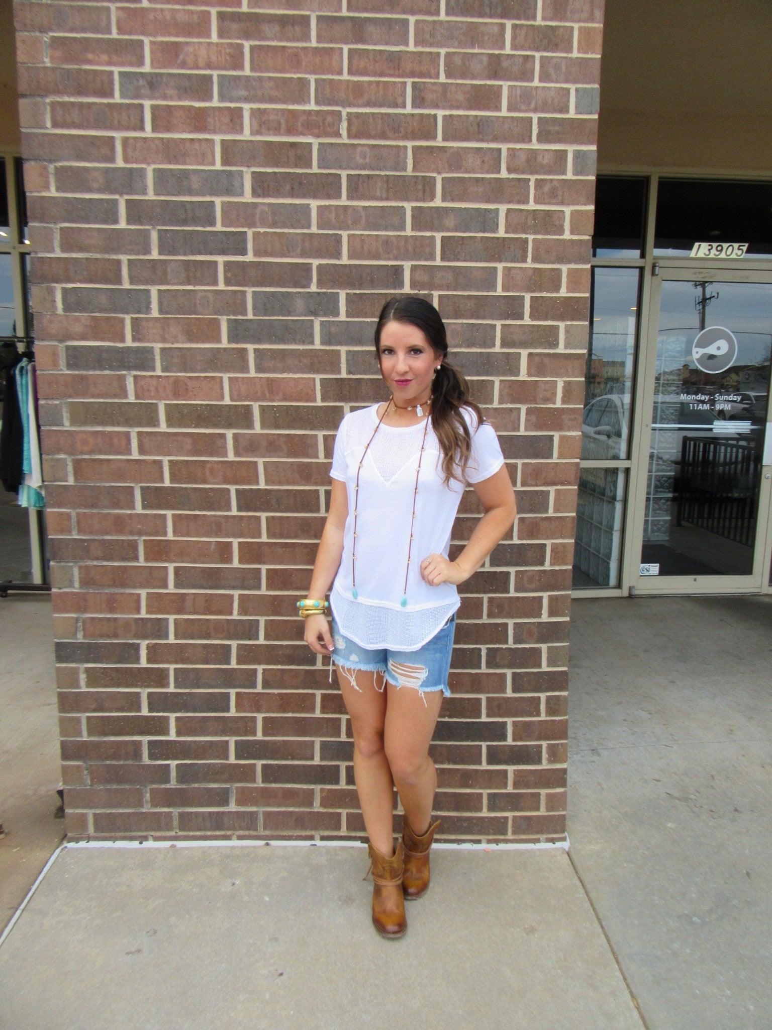 BOBI Mesh Inset HENDRIX ScoopHem Top