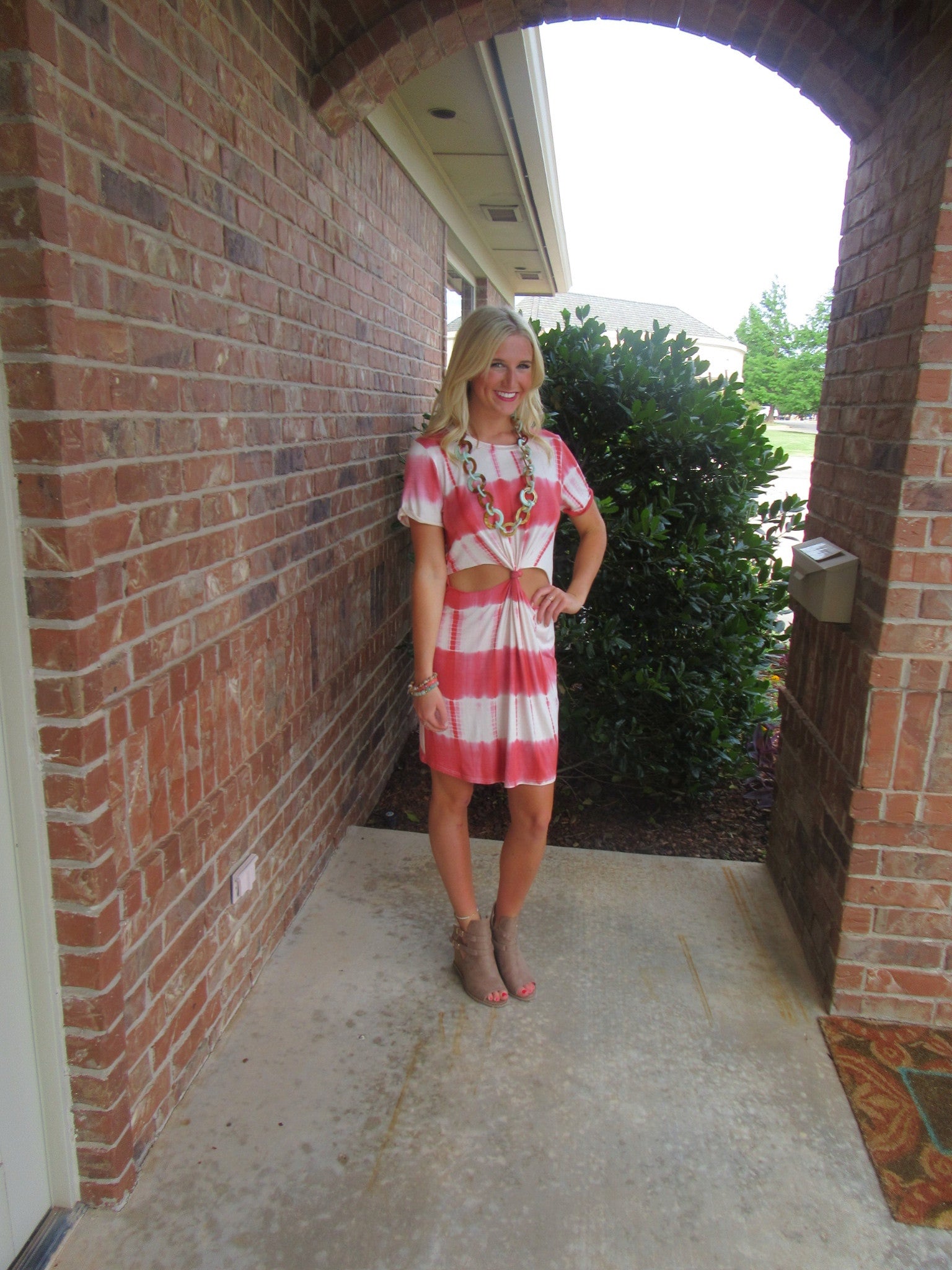 KNOTTED UP DipDye Jersey Cutout Knot Dress