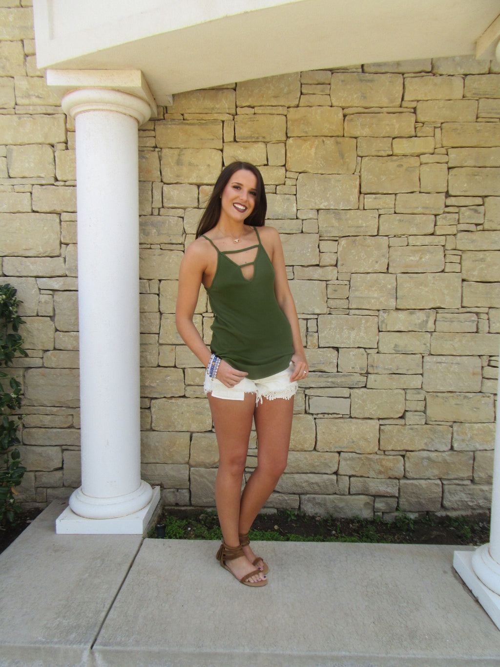 BOBI RibKnit SURREY StrappyFront ScoopHem Tank