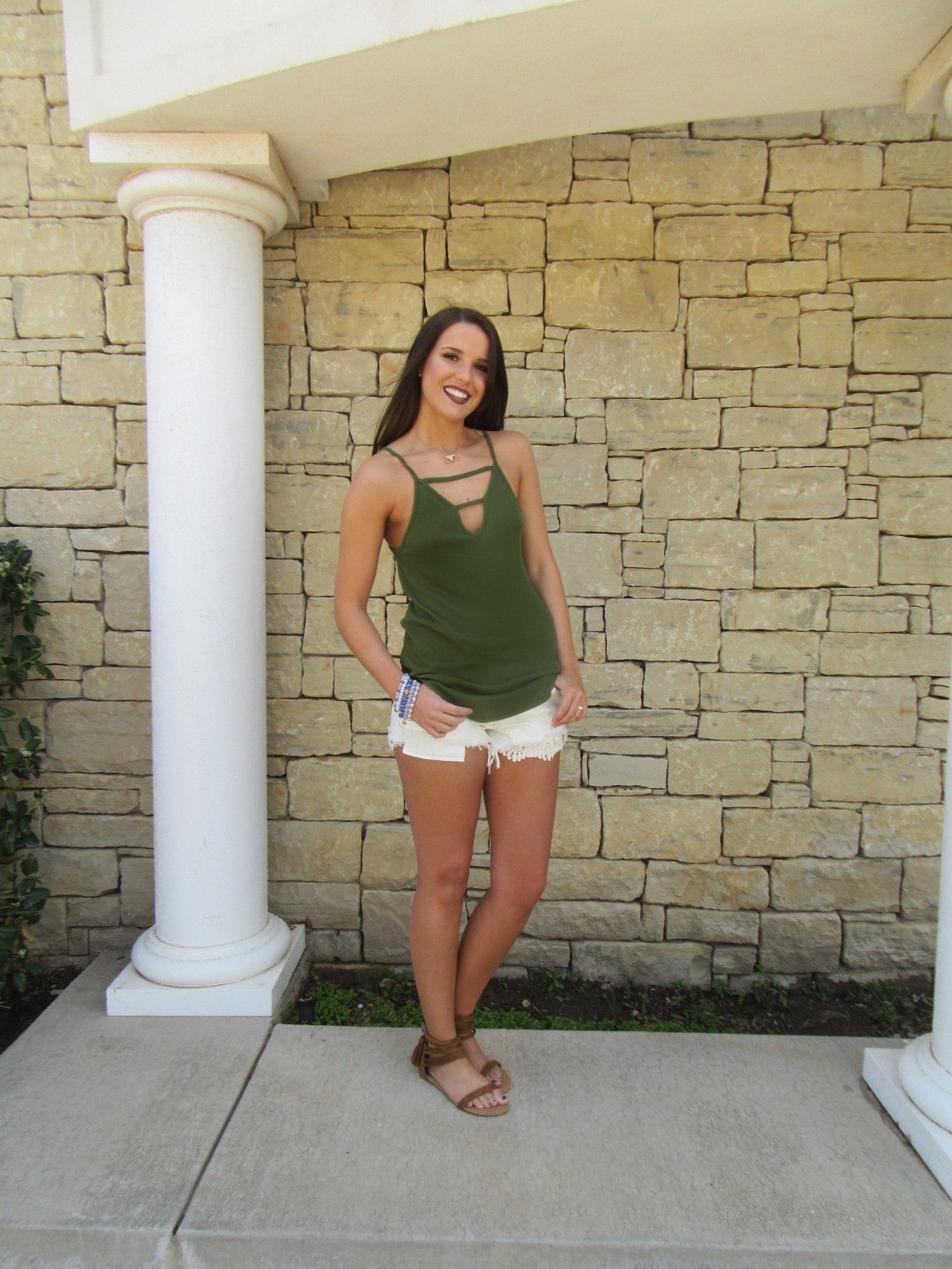 BOBI RibKnit SURREY StrappyFront ScoopHem Tank