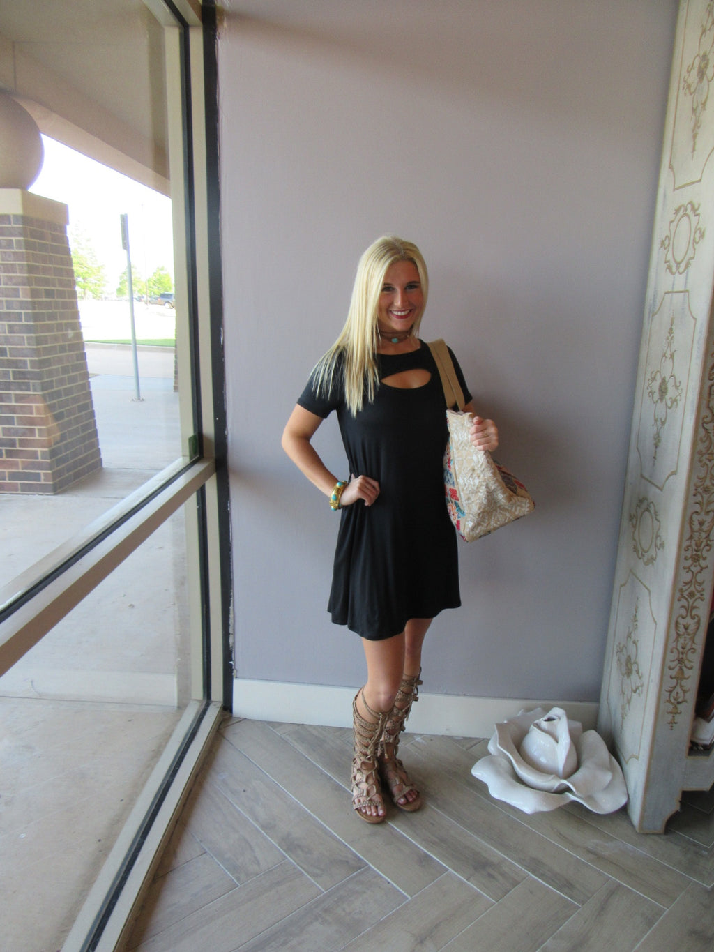 DIRE STRAITS SlitFront Modal Jersey Dress