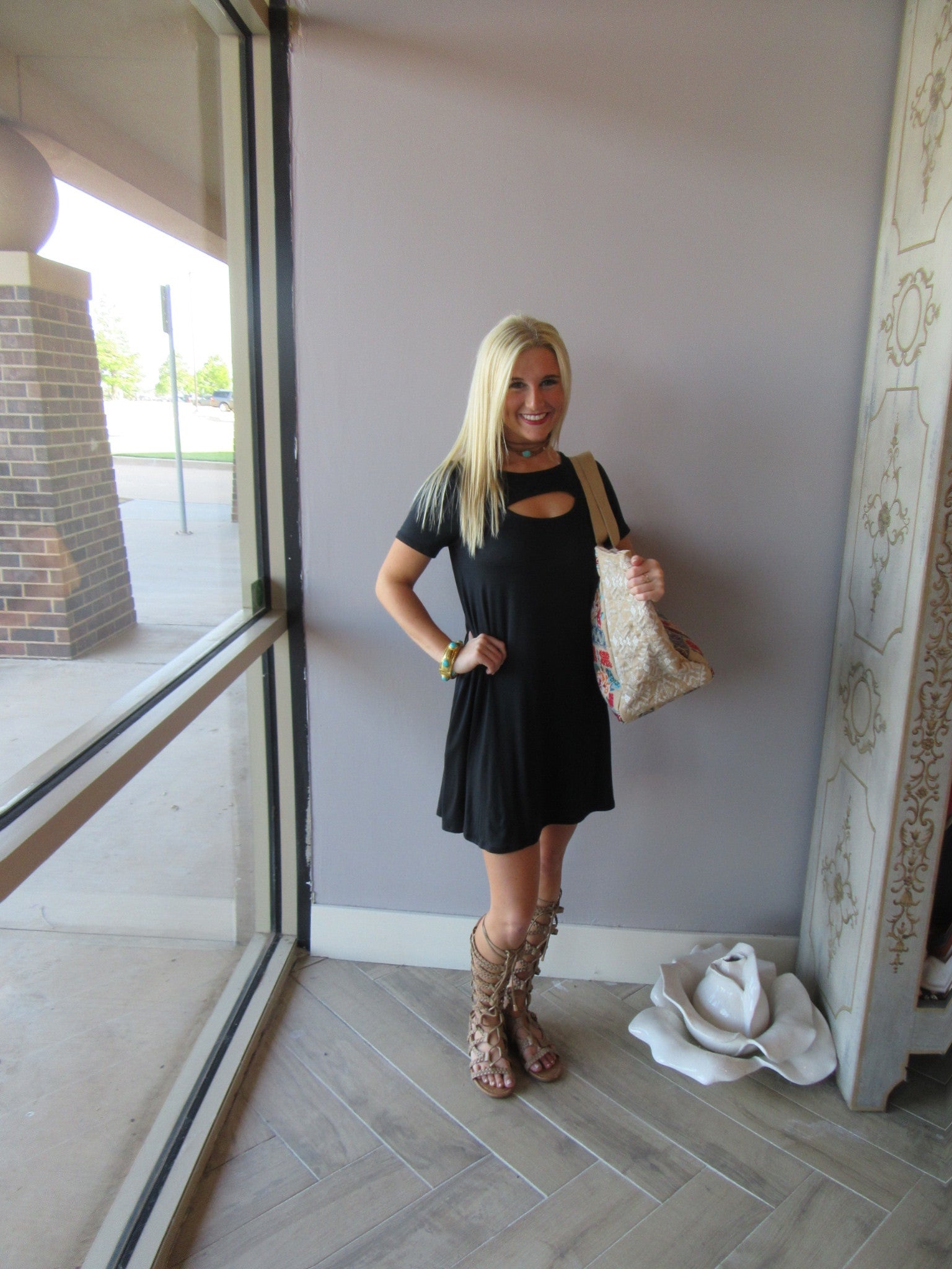 DIRE STRAITS SlitFront Modal Jersey Dress