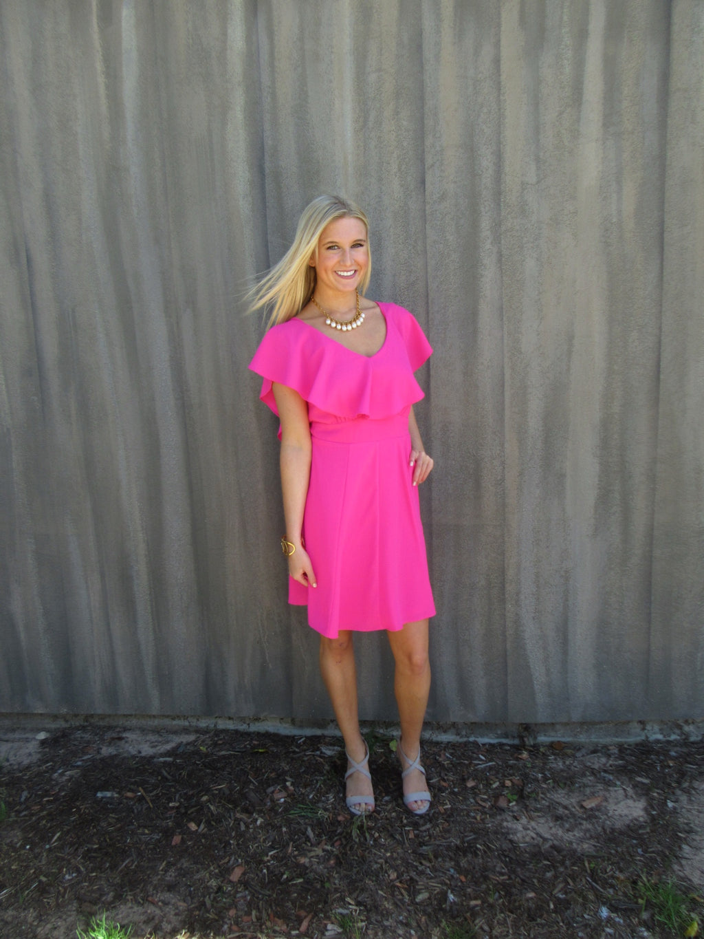 ECHELON Ruffled TieBack Woven Dress