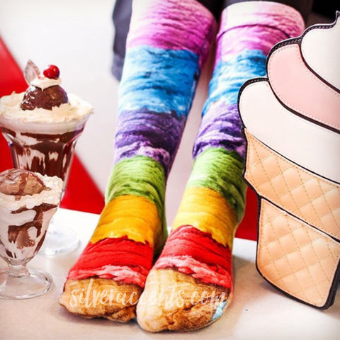 LIVING ROYAL Multi ICE CREAM KneeHigh Socks