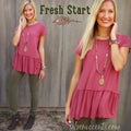 FRESH START Bamboo Jersey Tiered Tunic Top