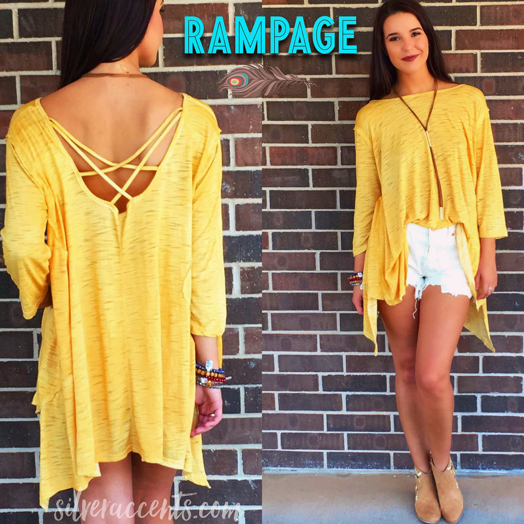 RAMPAGE Slub Jersey StrappyBack HiLo Top