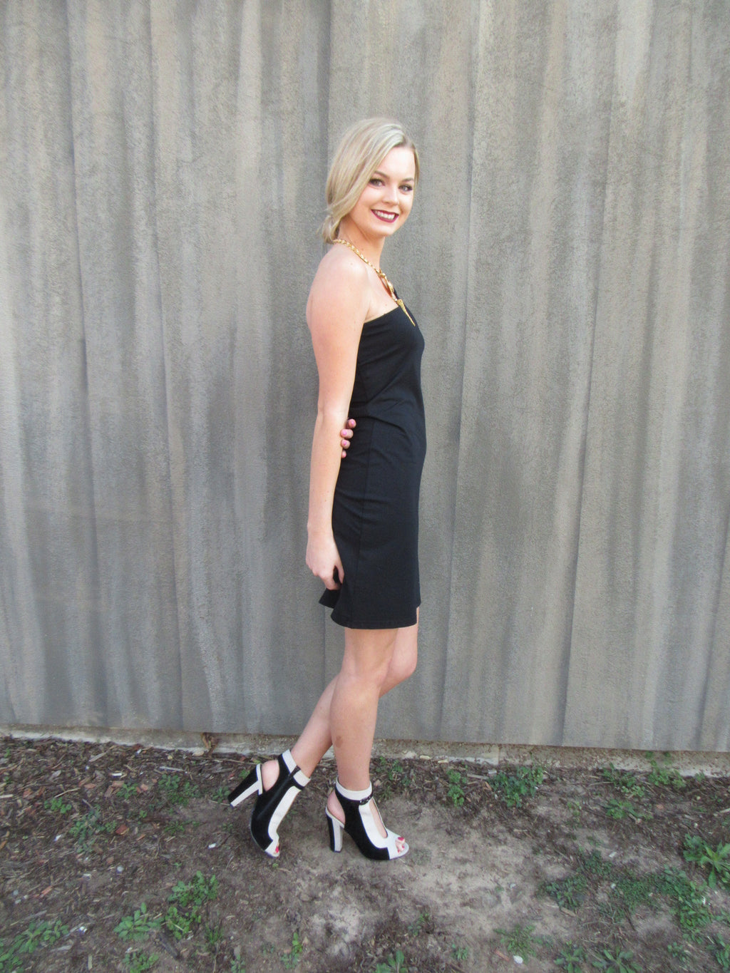 BOBI Ltwt Jersey SAVILLE ROW OneShoulder Dress