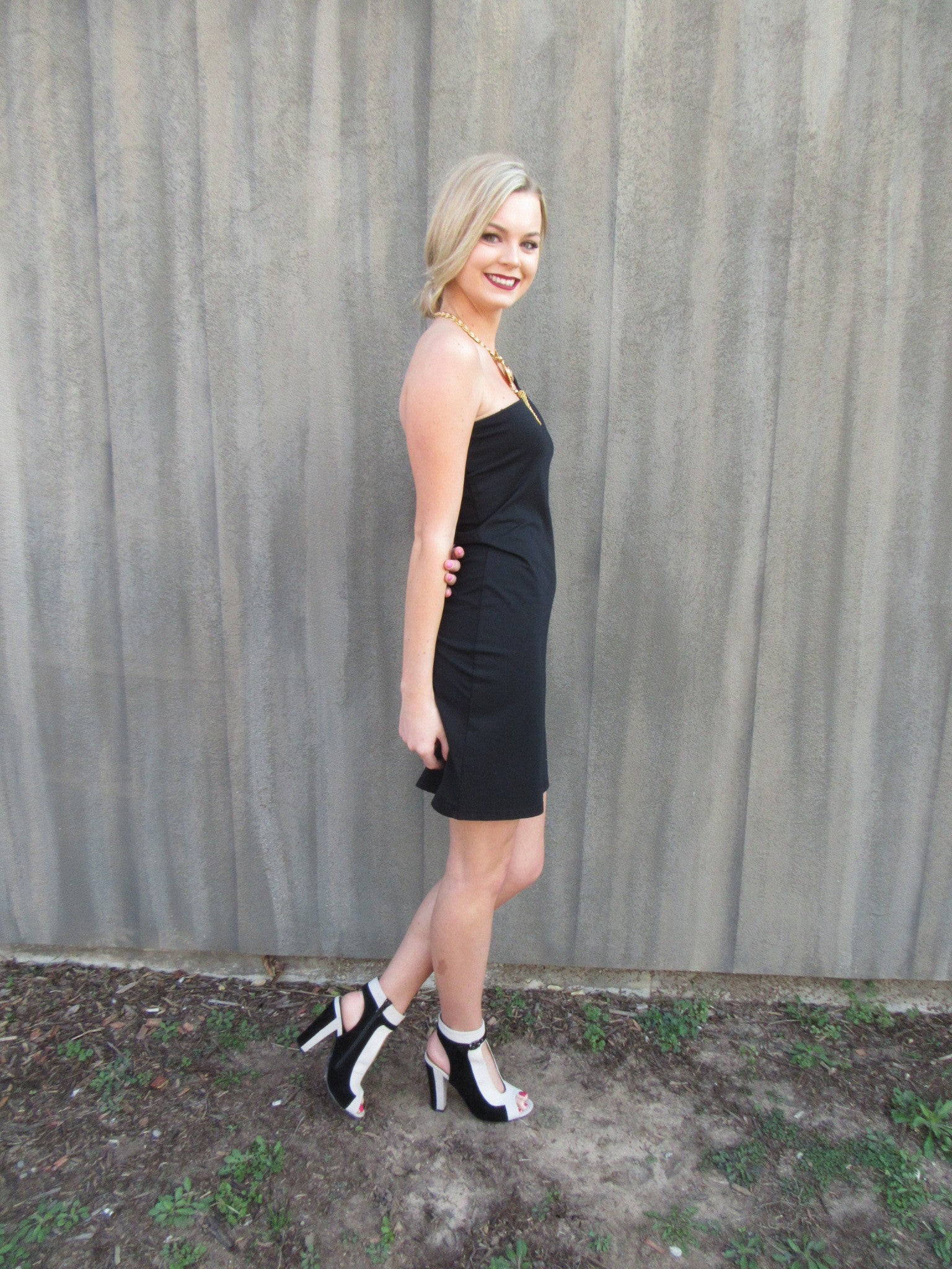 BOBI Ltwt Jersey SAVILLE ROW OneShoulder Dress