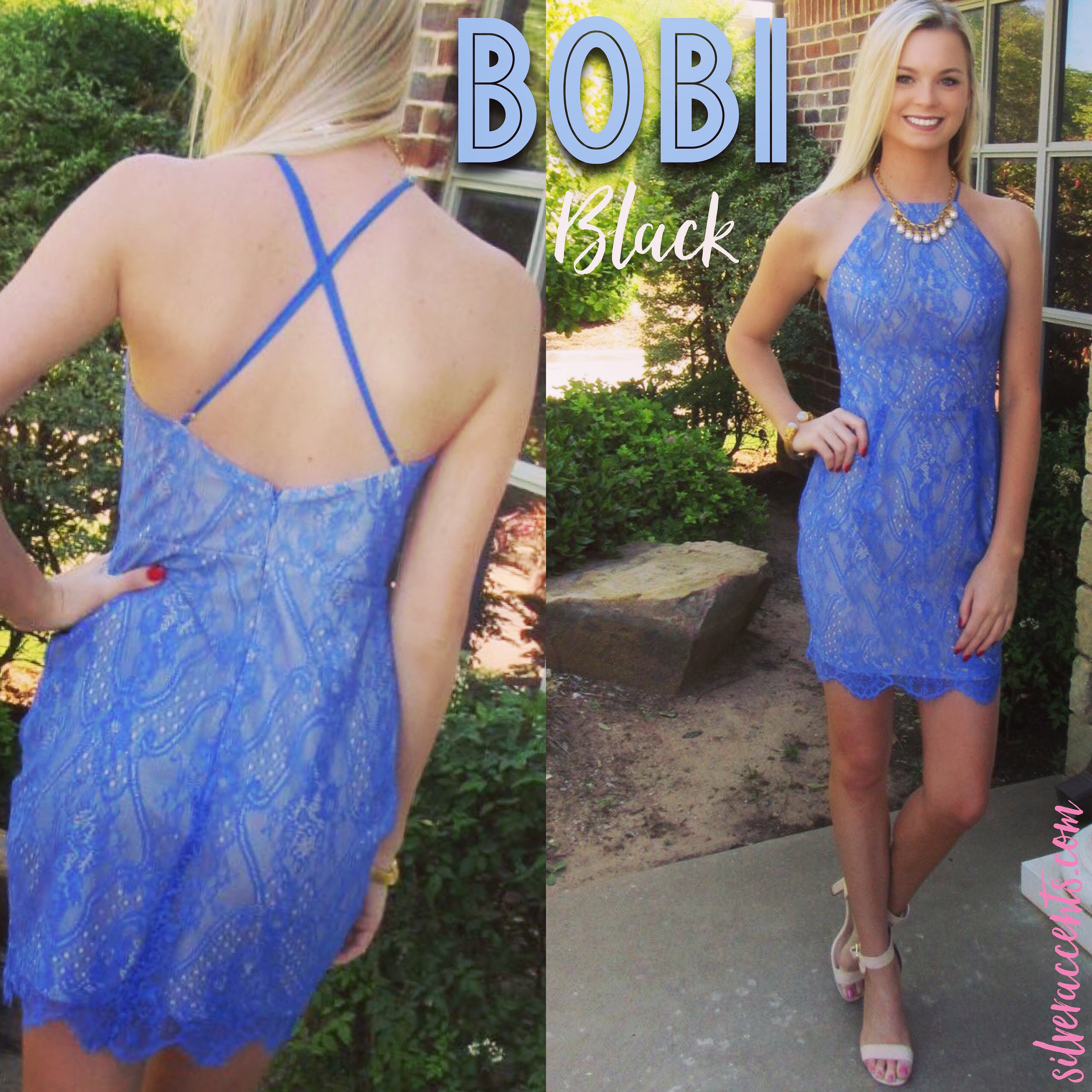 *BOBI BLACK Lace GABLES LaceUp Back Dress