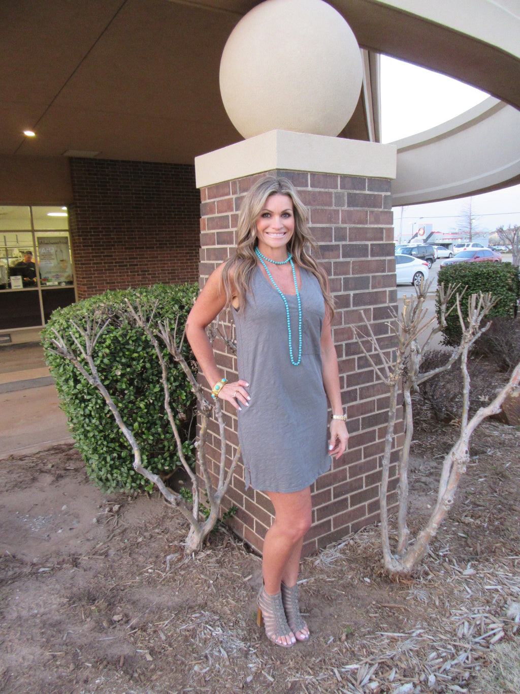 BOBI Slub Jersey HAMPSTEAD Pocket Tank Dress