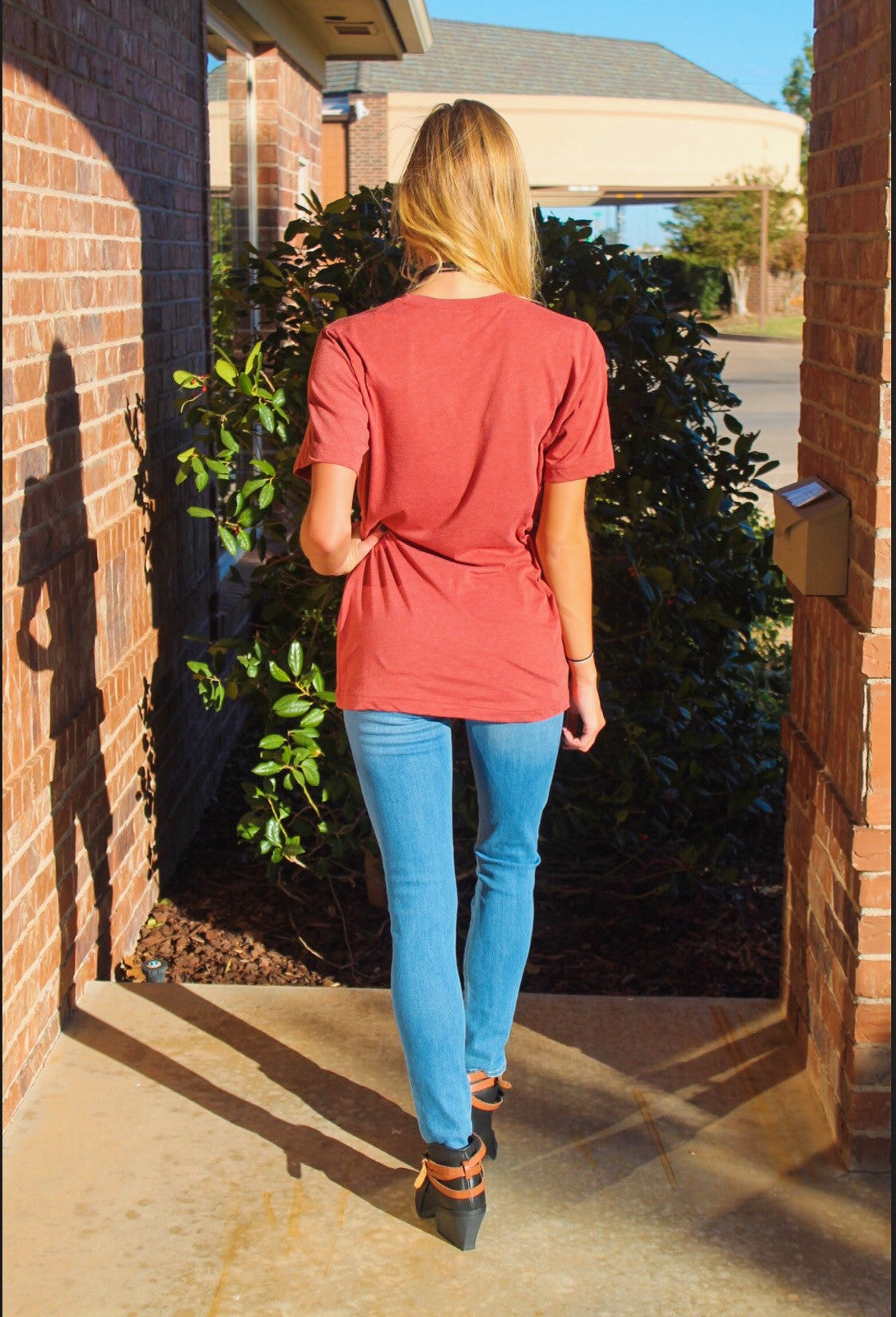 GIVE THANKS Foil Logo Triblend Crewneck Tee Top