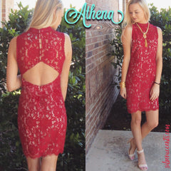 ATHENA Scallop Lace OpenBack BodyCon Dress