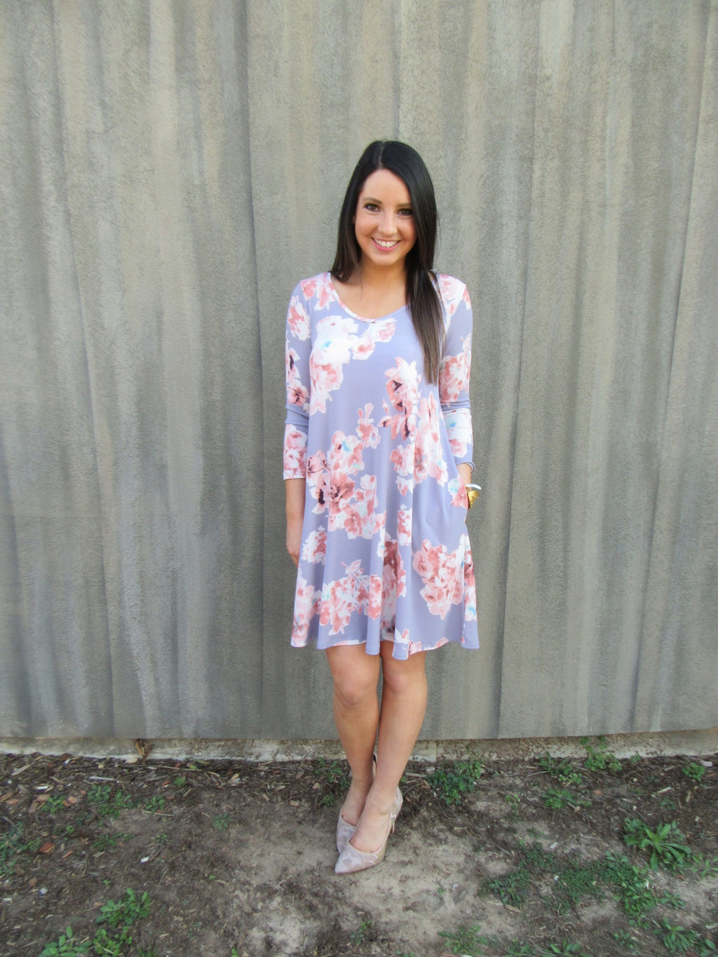 ETERNAL Floral Cutout Back Knit Dress