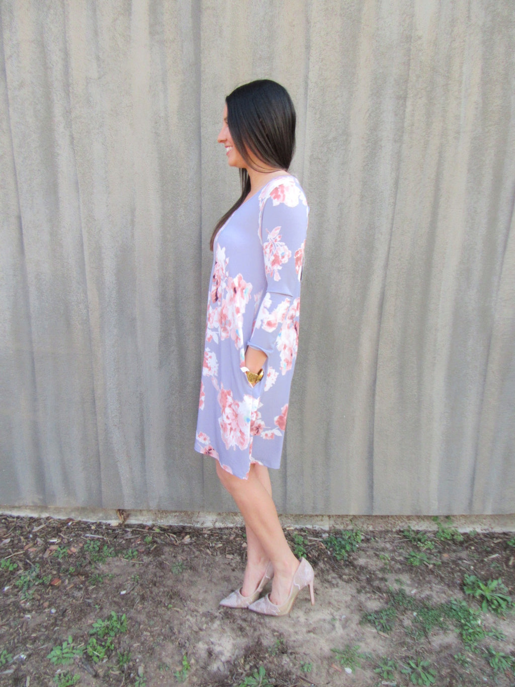 ETERNAL Floral Cutout Back Knit Dress
