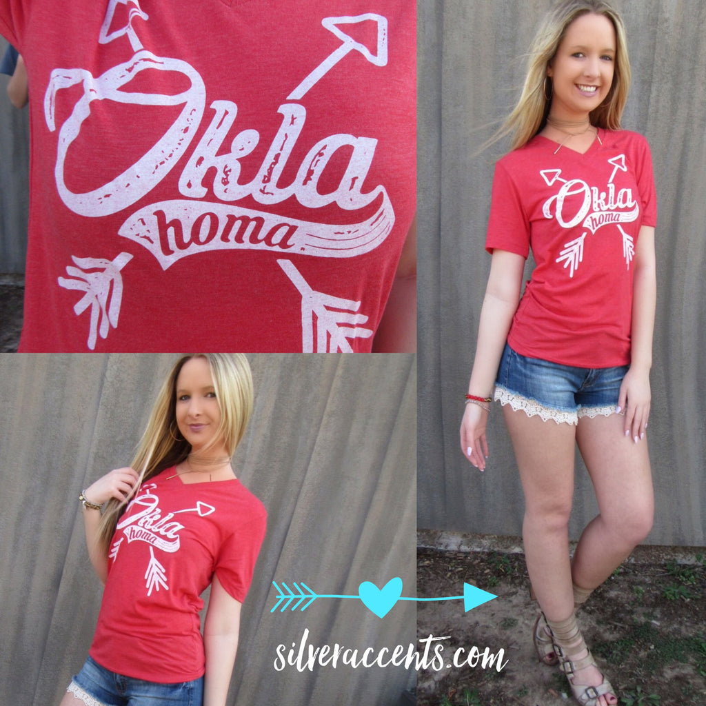 OK & ARROWS Canvas V-Neck TriBlend Tee Top