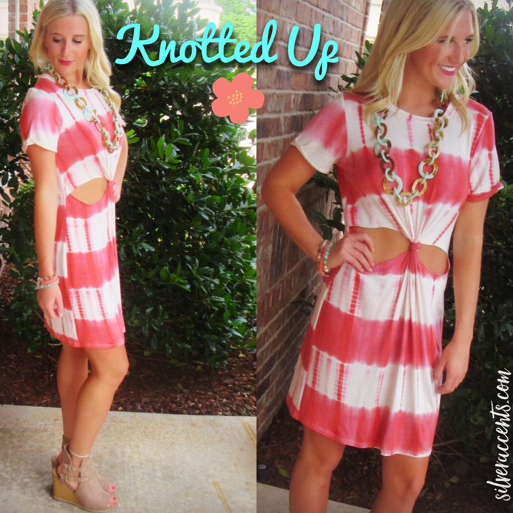 KNOTTED UP DipDye Jersey Cutout Knot Dress