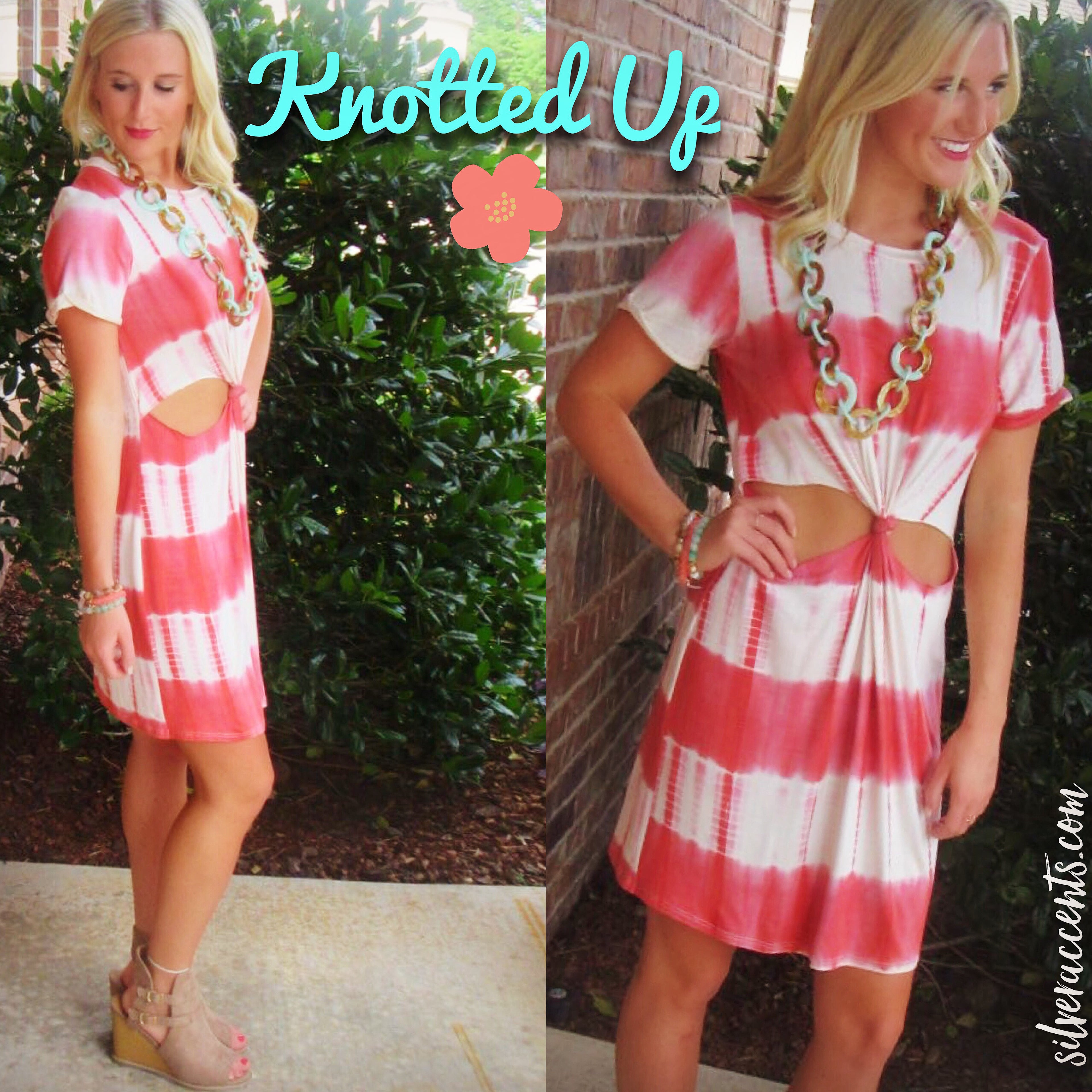 KNOTTED UP DipDye Jersey Cutout Knot Dress