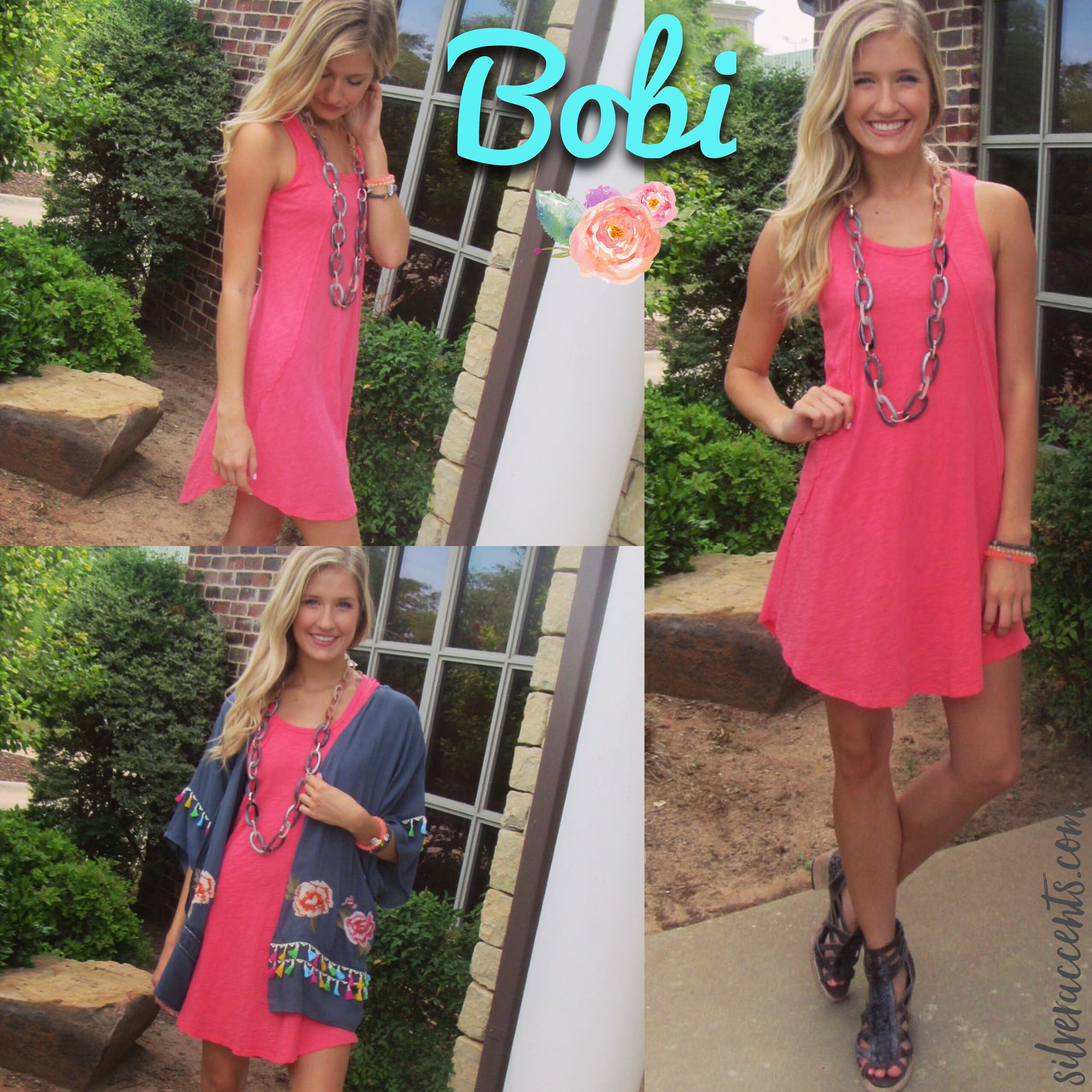 BOBI Slub Jersey TRUE GRIT RawSeam Detail ScoopHem Tank Dress