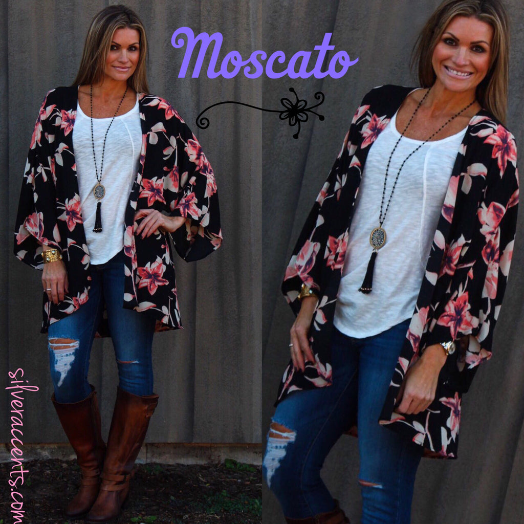 MOSCATO Floral Print Kimono Cardigan Top