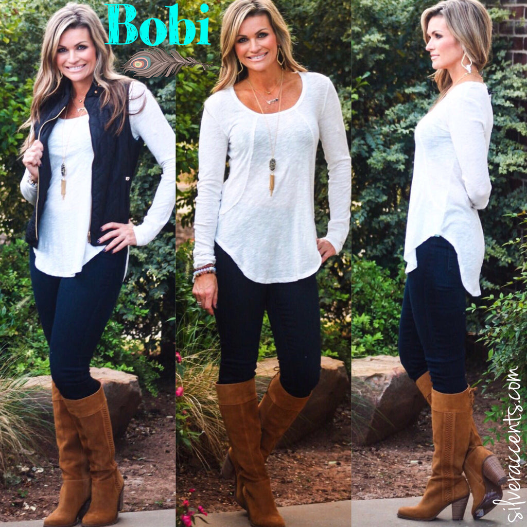 BOBI Slub Jersey TRUE GRIT RawSeam ScoopHem Top