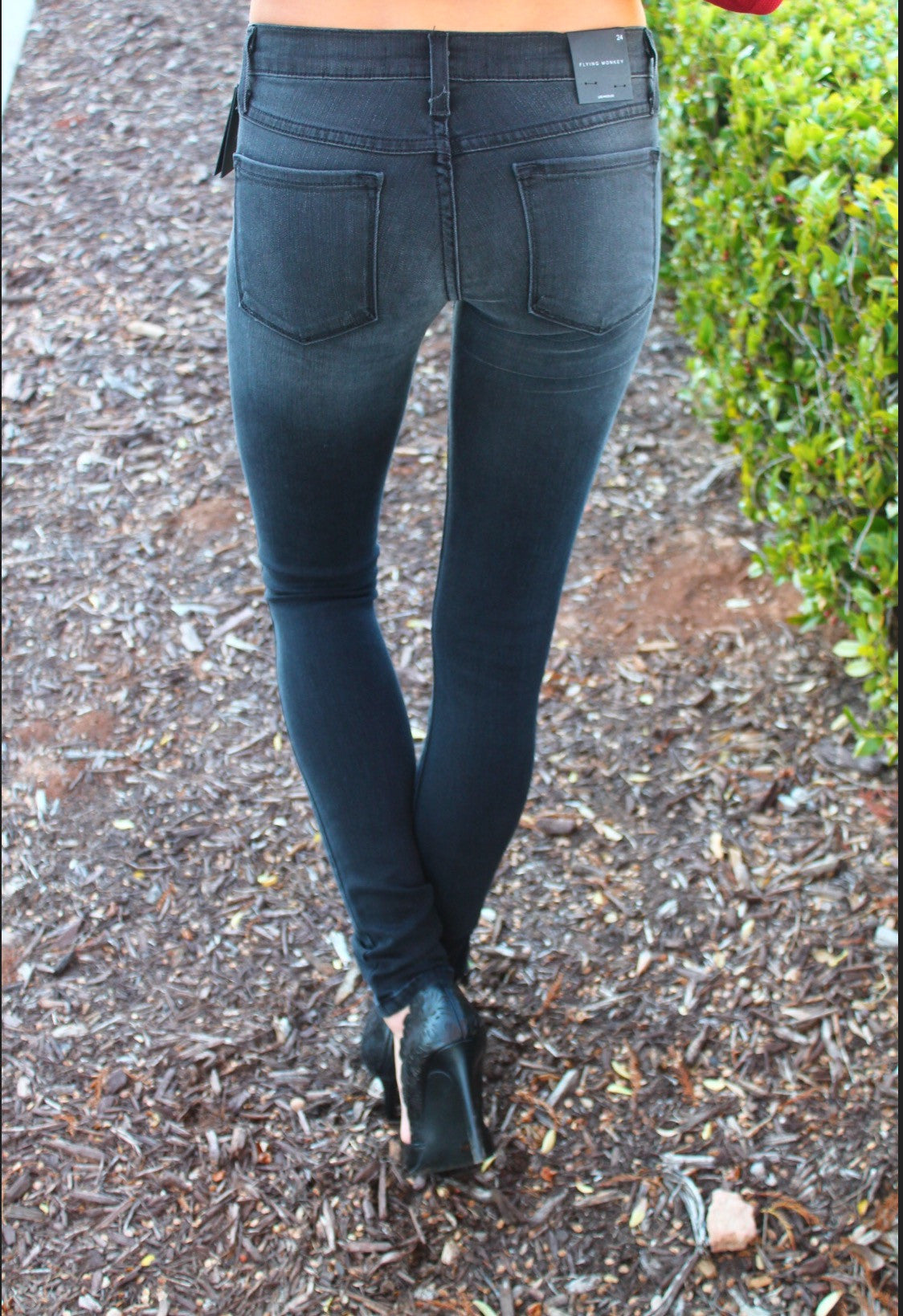 FLYING MONKEY Distressed ONYX BLACK Skinny Jeans