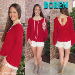 BOREN Gauze Babydoll BellSleeve Top